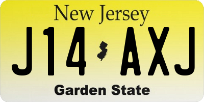 NJ license plate J14AXJ