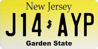 NJ license plate J14AYP