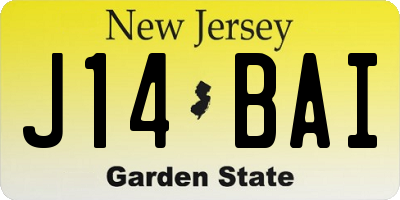 NJ license plate J14BAI