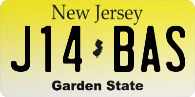 NJ license plate J14BAS