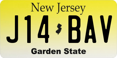 NJ license plate J14BAV