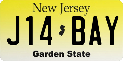 NJ license plate J14BAY