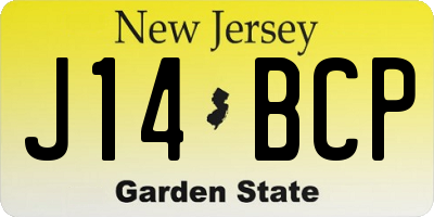 NJ license plate J14BCP