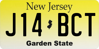 NJ license plate J14BCT