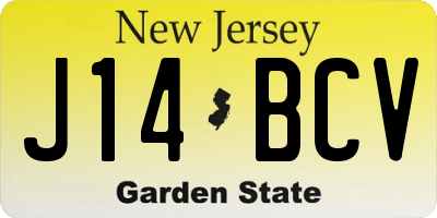 NJ license plate J14BCV