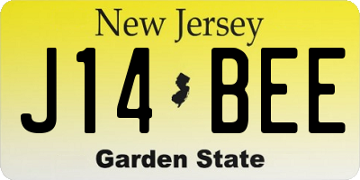 NJ license plate J14BEE