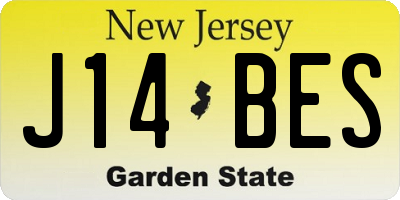 NJ license plate J14BES