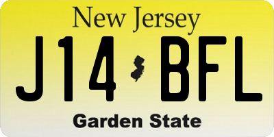 NJ license plate J14BFL