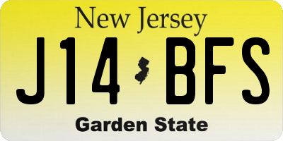 NJ license plate J14BFS