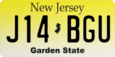 NJ license plate J14BGU