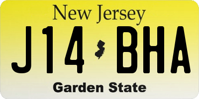 NJ license plate J14BHA