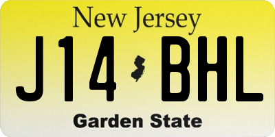 NJ license plate J14BHL