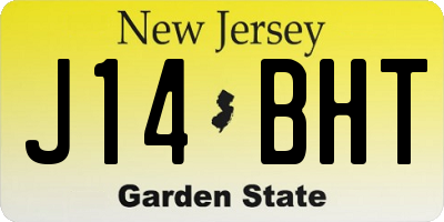 NJ license plate J14BHT