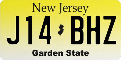 NJ license plate J14BHZ