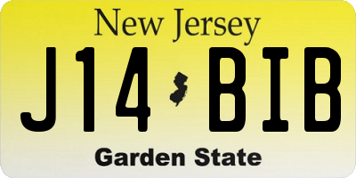 NJ license plate J14BIB