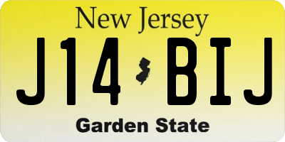 NJ license plate J14BIJ