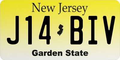 NJ license plate J14BIV