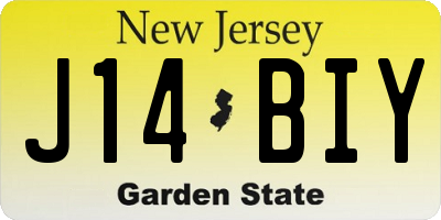 NJ license plate J14BIY