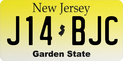 NJ license plate J14BJC