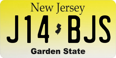 NJ license plate J14BJS