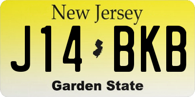 NJ license plate J14BKB