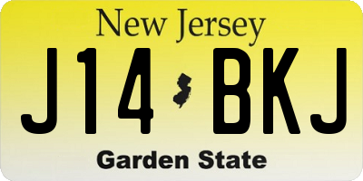 NJ license plate J14BKJ