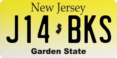 NJ license plate J14BKS