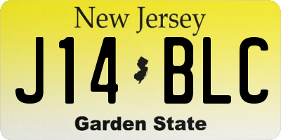 NJ license plate J14BLC