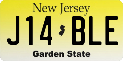 NJ license plate J14BLE