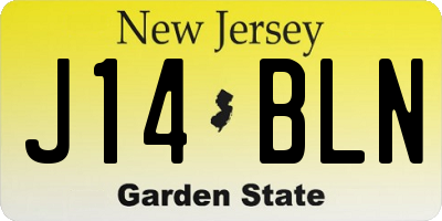 NJ license plate J14BLN