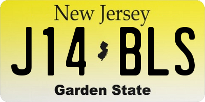 NJ license plate J14BLS