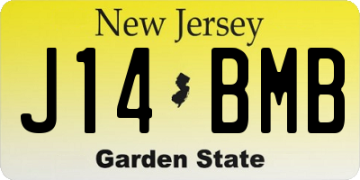 NJ license plate J14BMB