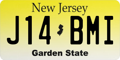 NJ license plate J14BMI