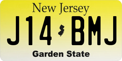NJ license plate J14BMJ