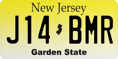 NJ license plate J14BMR