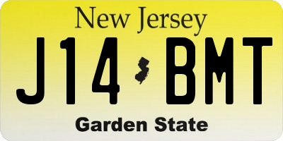 NJ license plate J14BMT