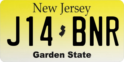 NJ license plate J14BNR