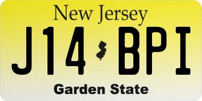 NJ license plate J14BPI