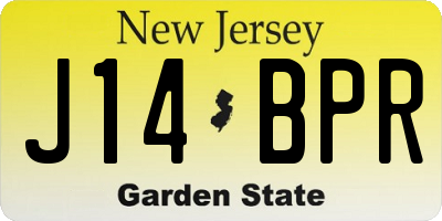 NJ license plate J14BPR