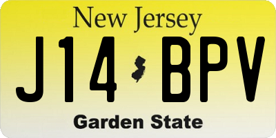 NJ license plate J14BPV
