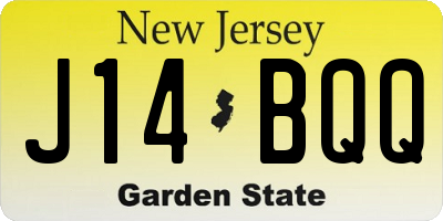 NJ license plate J14BQQ
