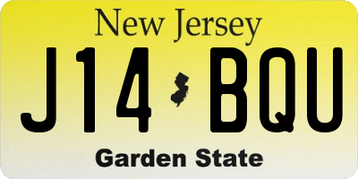 NJ license plate J14BQU