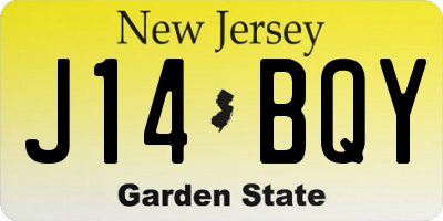 NJ license plate J14BQY