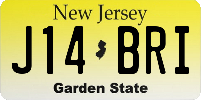 NJ license plate J14BRI
