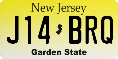 NJ license plate J14BRQ