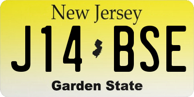 NJ license plate J14BSE