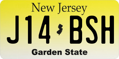 NJ license plate J14BSH