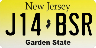 NJ license plate J14BSR
