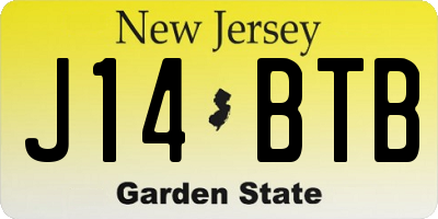 NJ license plate J14BTB