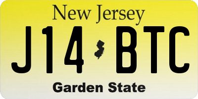 NJ license plate J14BTC
